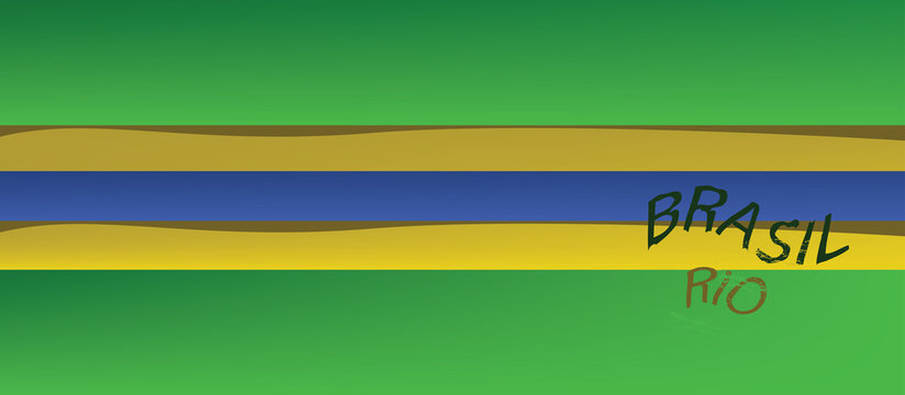 Brasil, Rio logo with national flag colors. Digital vector image.
