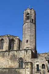 Fototapeta na wymiar Church tower of Barcelona, Spain