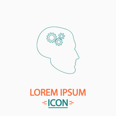 Head gears computer symbol