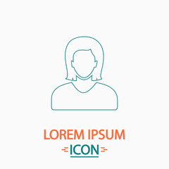 Female user computer symbol