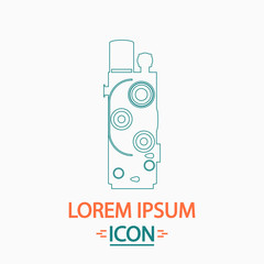 Retro cinema computer symbol