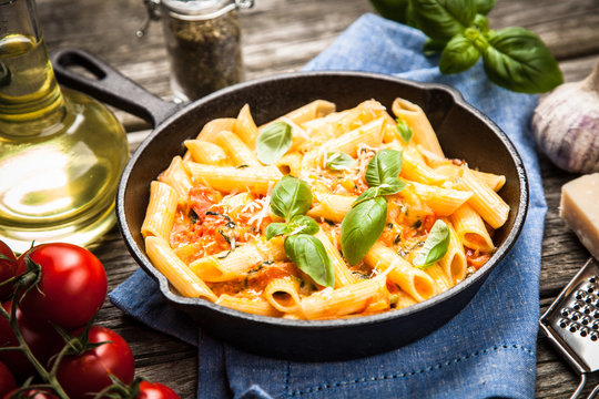 Traditional penne pasta