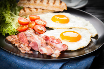 Traditional breakfast on a plate