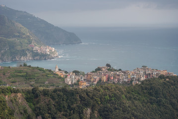 Coastline of Cinque Terre National Park in Liguria Italy