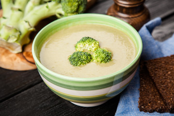Bowl of broccoli soup