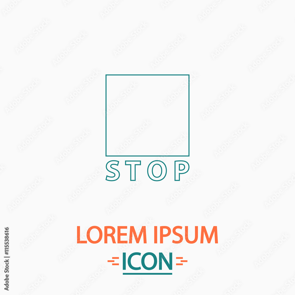 Poster stop button computer symbol