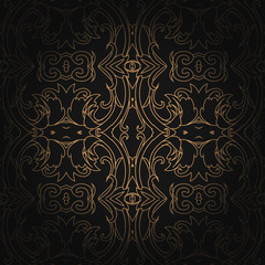 Art Deco hexagonal seamless vintage wallpaper pattern