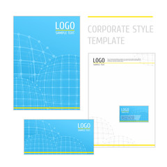 Corporate style template grid blue