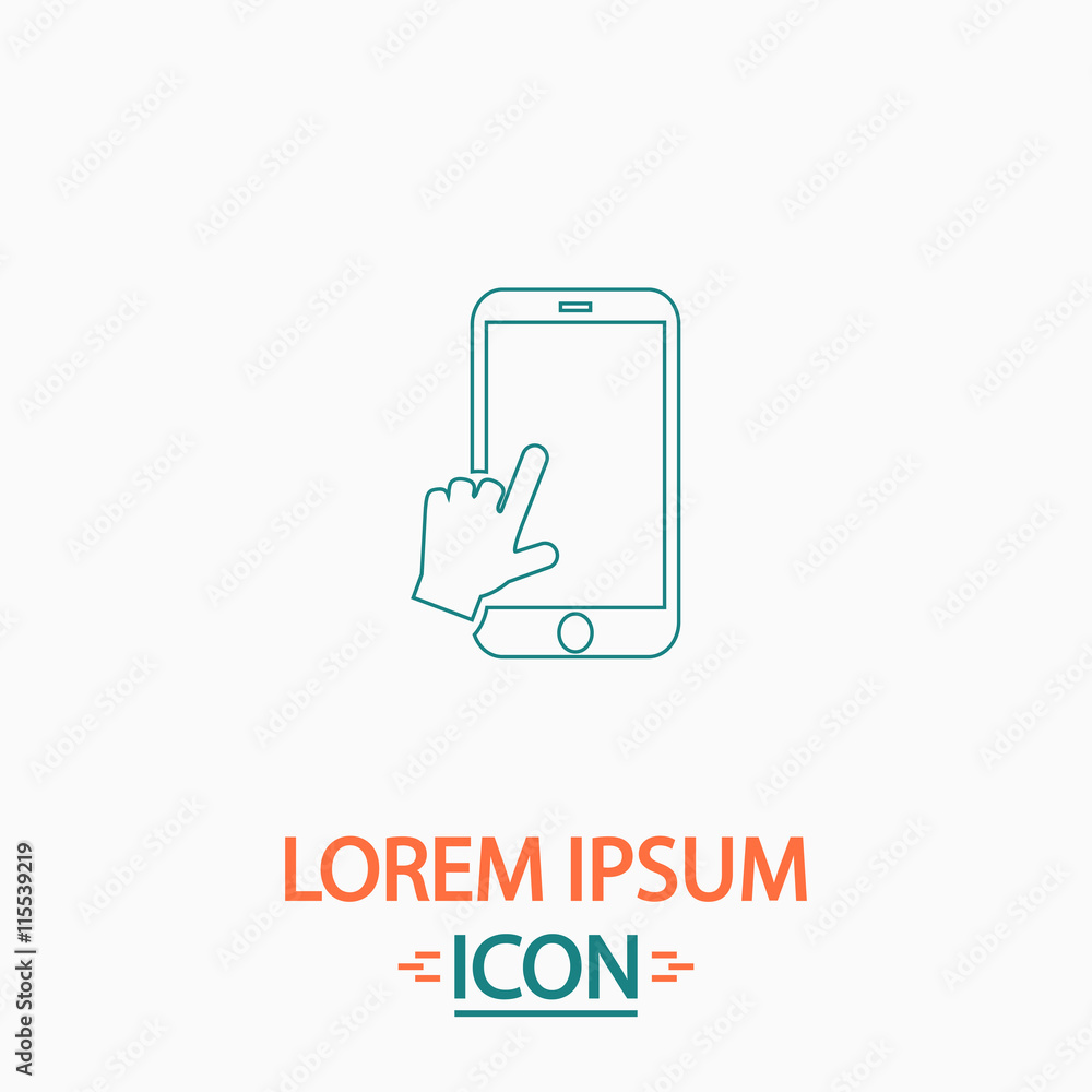 Poster touch screen computer symbol