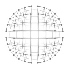 Wireframe mesh a gray circle