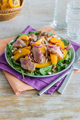 Salad with ham,apricots and Basil
