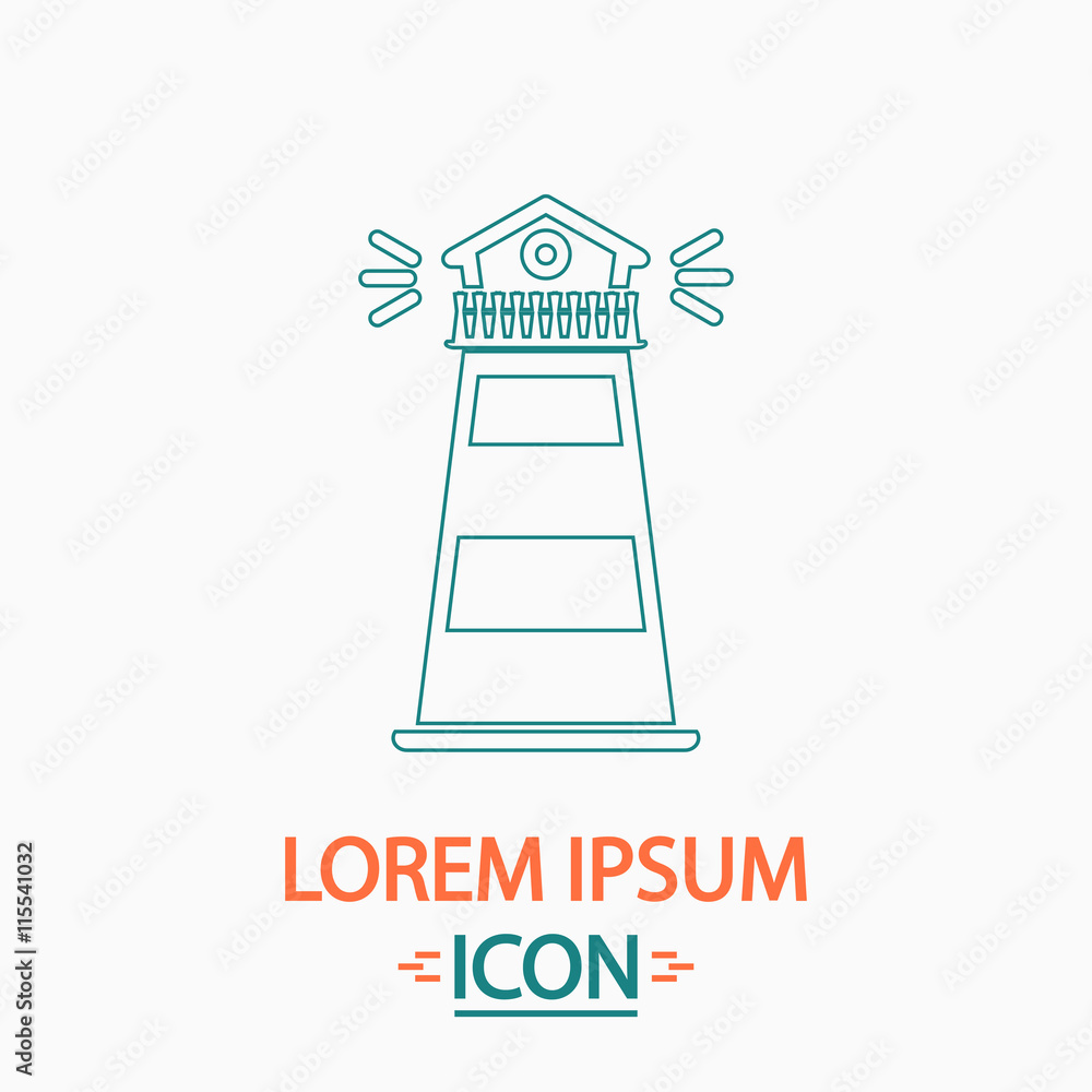 Poster lighthouse computer symbol
