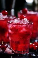 Rosso berry crash, alcoholic cocktail with red currant, vermouth