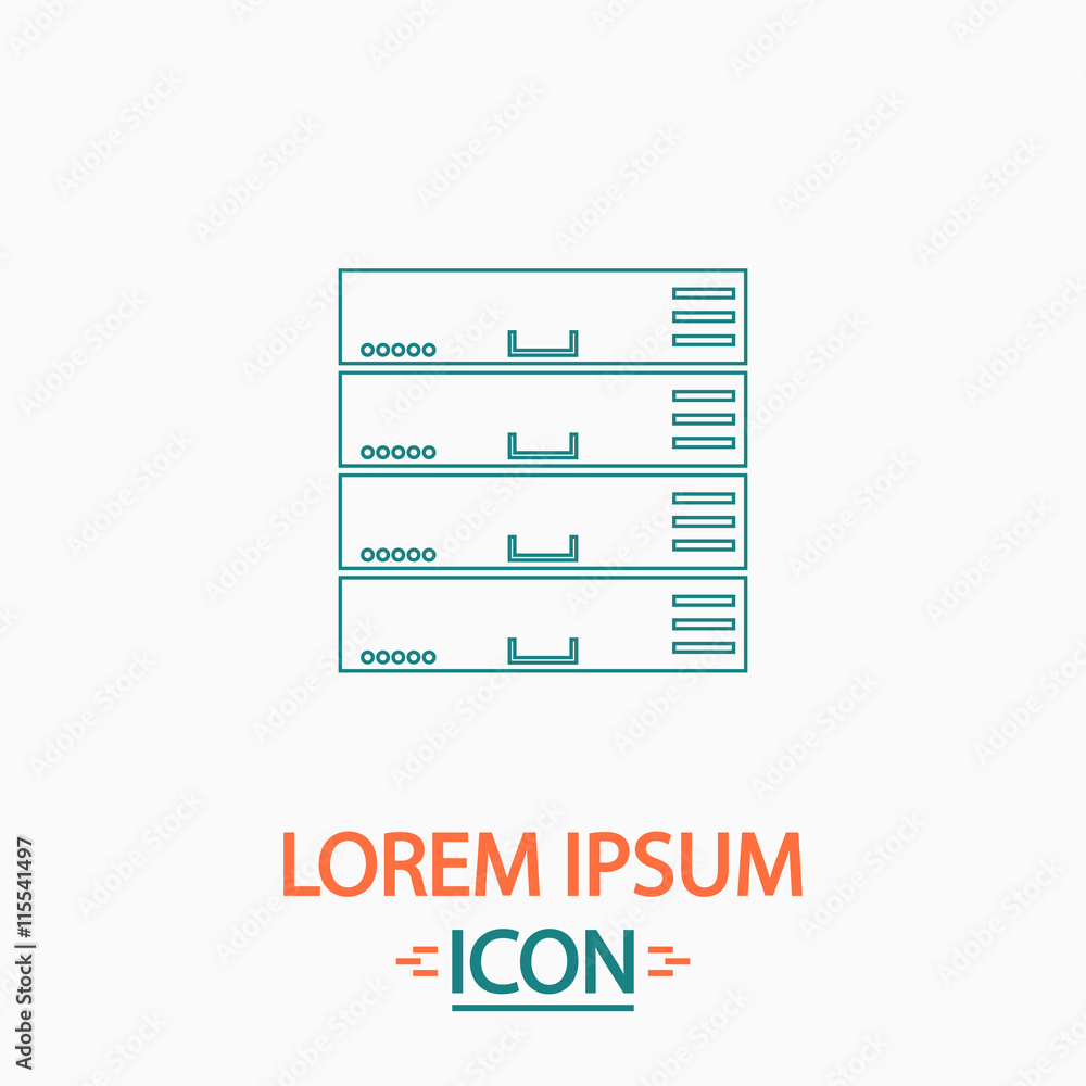 Poster server computer symbol