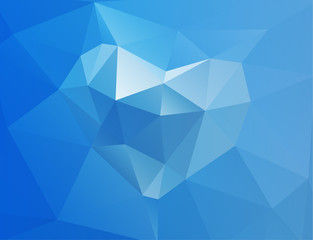 Polygonal horizontal background with heart