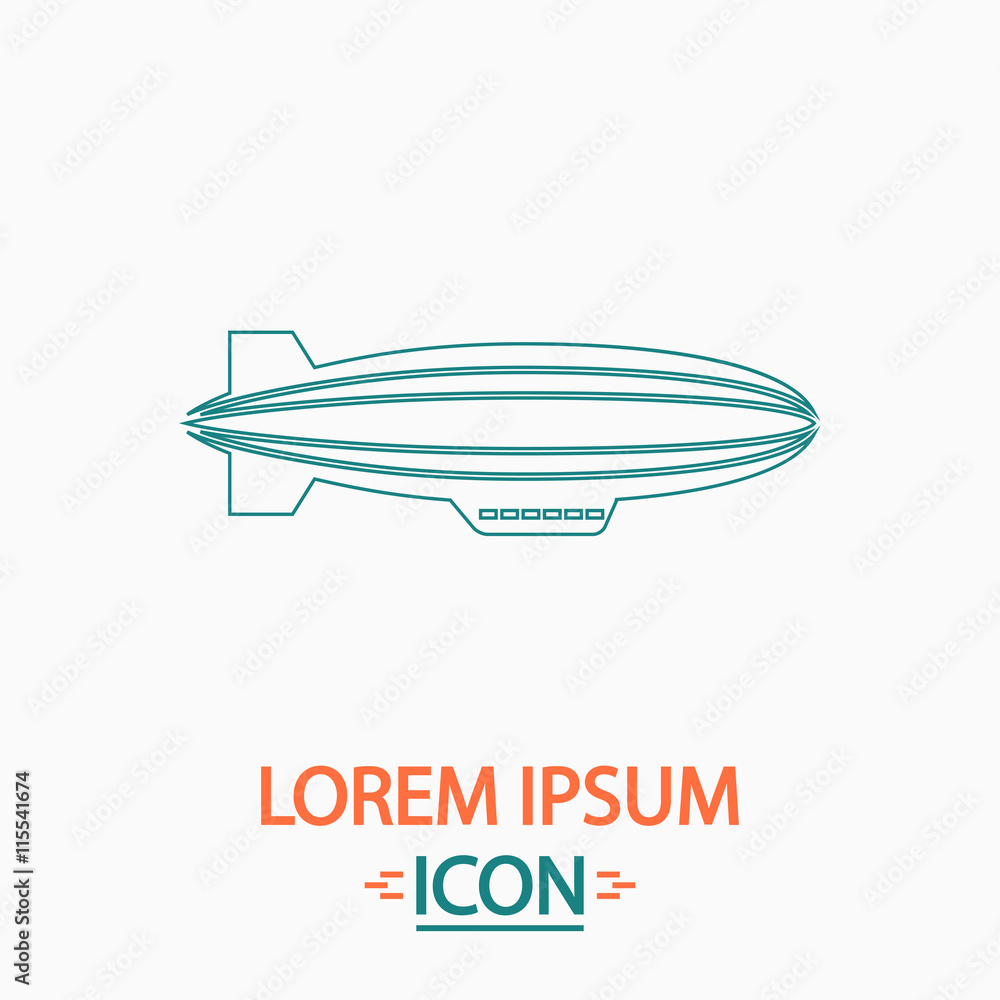 Poster blimp computer symbol