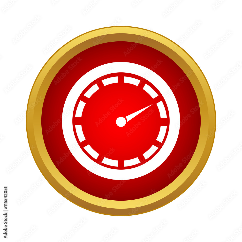 Poster speedometer icon in simple style on a white background