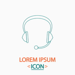 Headphone computer symbol