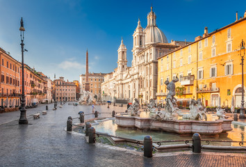Fototapeta na wymiar Piazza Navona in the morning, Rome, Italy
