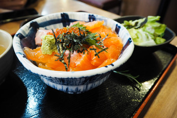 A Bowl of Salmon Ikura Don

