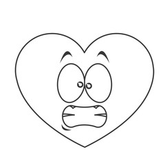 flat design stressed heart cartoon icon vector illustration