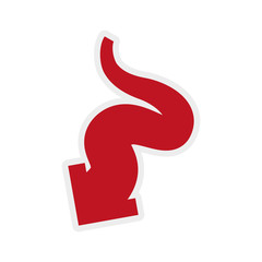 Direction concept represented by red arrow icon. Isolated and flat illustration 