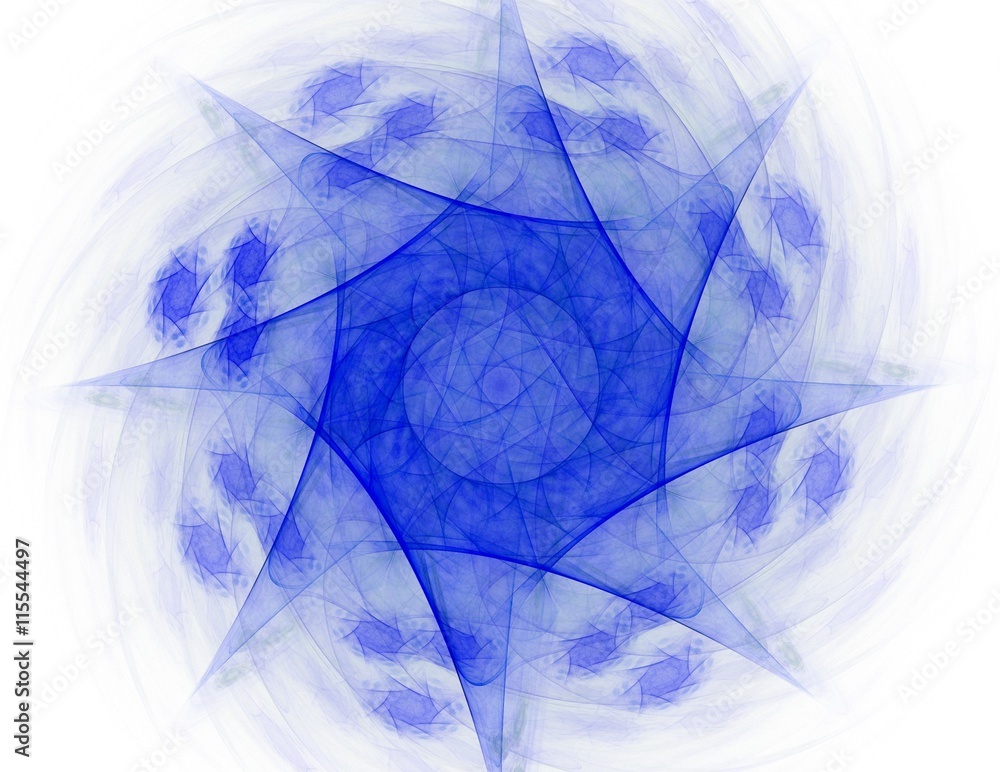 Poster particles of abstract fractal forms on the subject of nuclear physics science and graphic design. ge