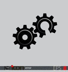 Broken gear. Error icon for web, software, apps etc.