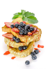 Homemade waffles  and berries