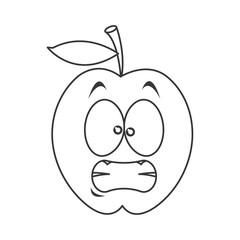 flat design stressed apple cartoon icon vector illustration