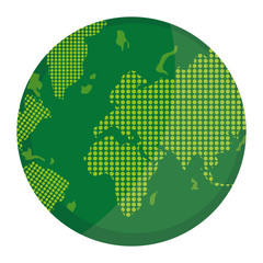 flat design geometric texture earth globe icon vector illustration