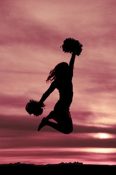 silhouette of girl cheerleader