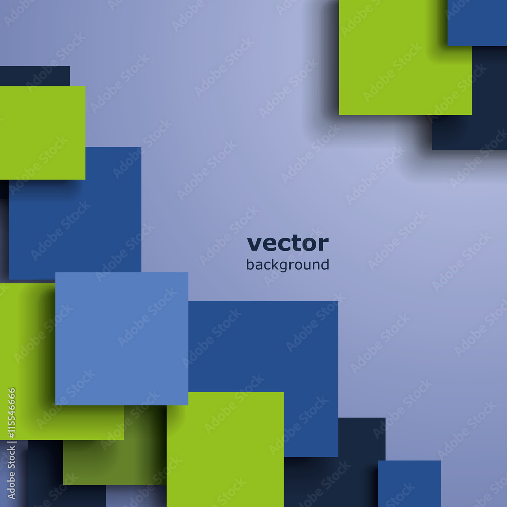 Poster abstract background: squares with drop shadows