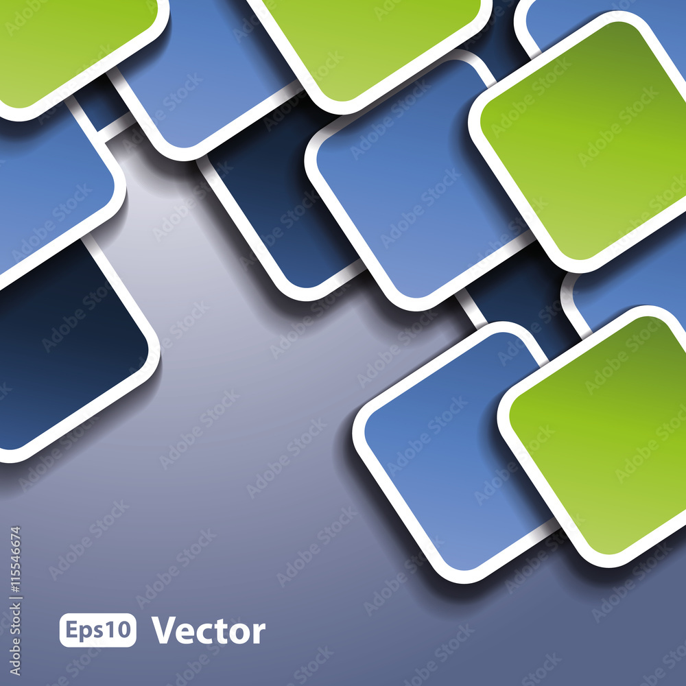 Aufkleber squares with drop shadows - abstract background