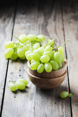White grape on the wooden table