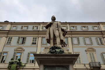 Obraz premium The unusual architecture of the Italian city of Torino a cloudy day