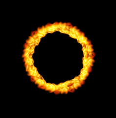 Ring of fire in black background easy all editable