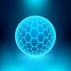 Fototapeta na wymiar Vector Hexagon Sphere Illustration
