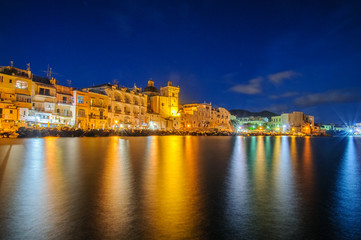 Ischia town at night. Italy - obrazy, fototapety, plakaty