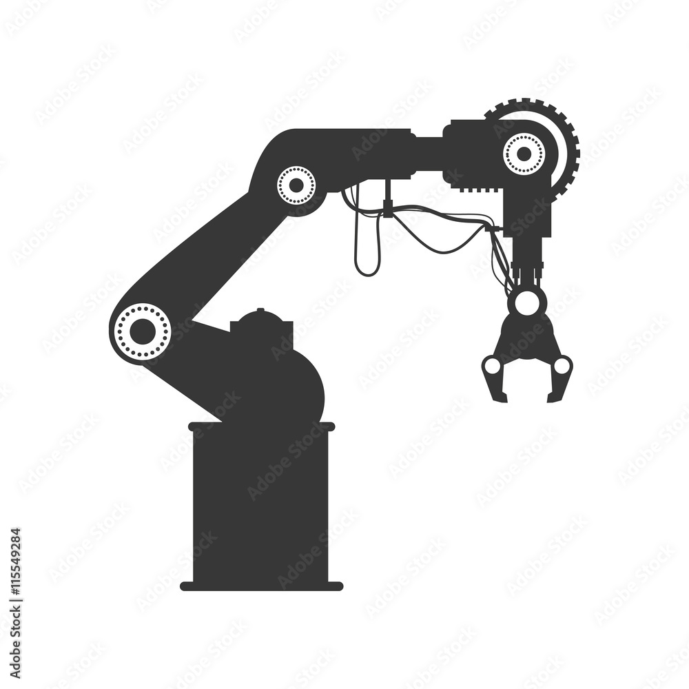 Poster machine concept represented by robot arm icon. isolated and flat illustration