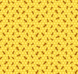 Seamless background with bees.