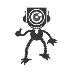 Machine concept represented by robot cartoon icon. Isolated and flat illustration 