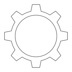 flat design single gear icon vector illustration