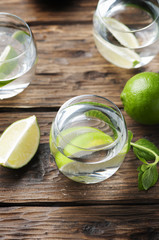 Fresh cocktail with lime and mint