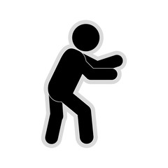 flat design male pictogram moving icon vector illustration