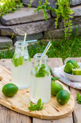 Homemade mint lemonade