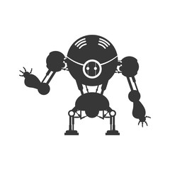 Machine concept represented by robot cartoon icon. Isolated and flat illustration 