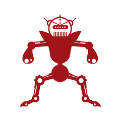 Machine concept represented by robot cartoon icon. Isolated and flat illustration 