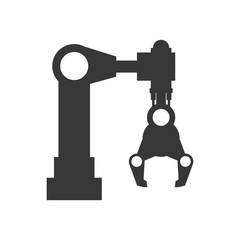 Machine concept represented by robot arm icon. Isolated and flat illustration 