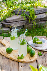 Homemade mint lemonade